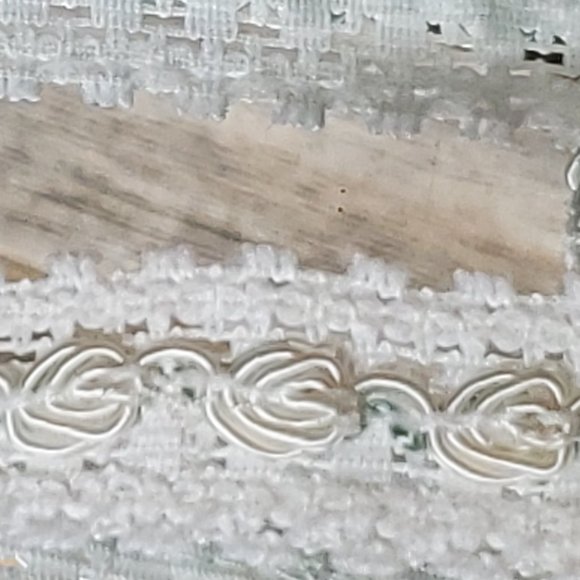 Vintage Gimp Lace Trim - Ivory with Blue Thread - 6/8" wide x 6 1/2 Yards. - Picture 2 of 5